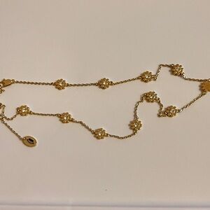 Juicy Couture Gold Flower Necklace with Crystals